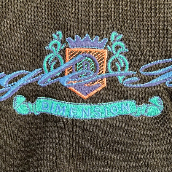 VTG Bugle Boy Dimension Mock Turtleneck Pullover Black/Red Embroidered Large - Picture 5 of 12